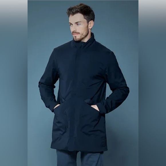 Aether Polar Trench Coat Men’s Medium Blue Waterproof Winter Parka Jacket - Picture 2 of 13